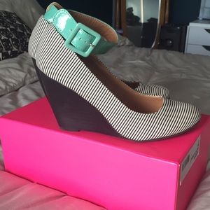 Striped Wedge Heels